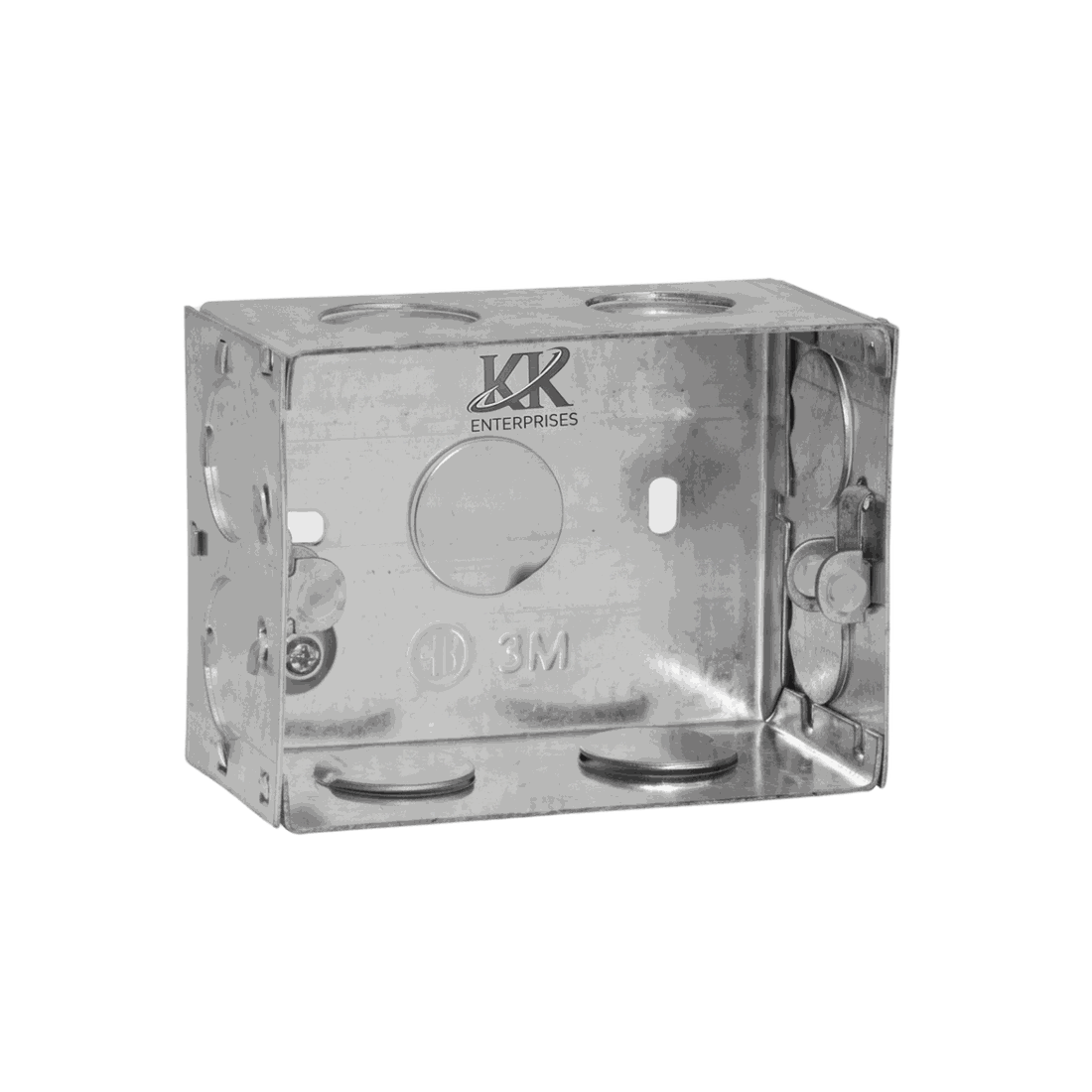 Galvanised metal concealed wiring box, 3 module