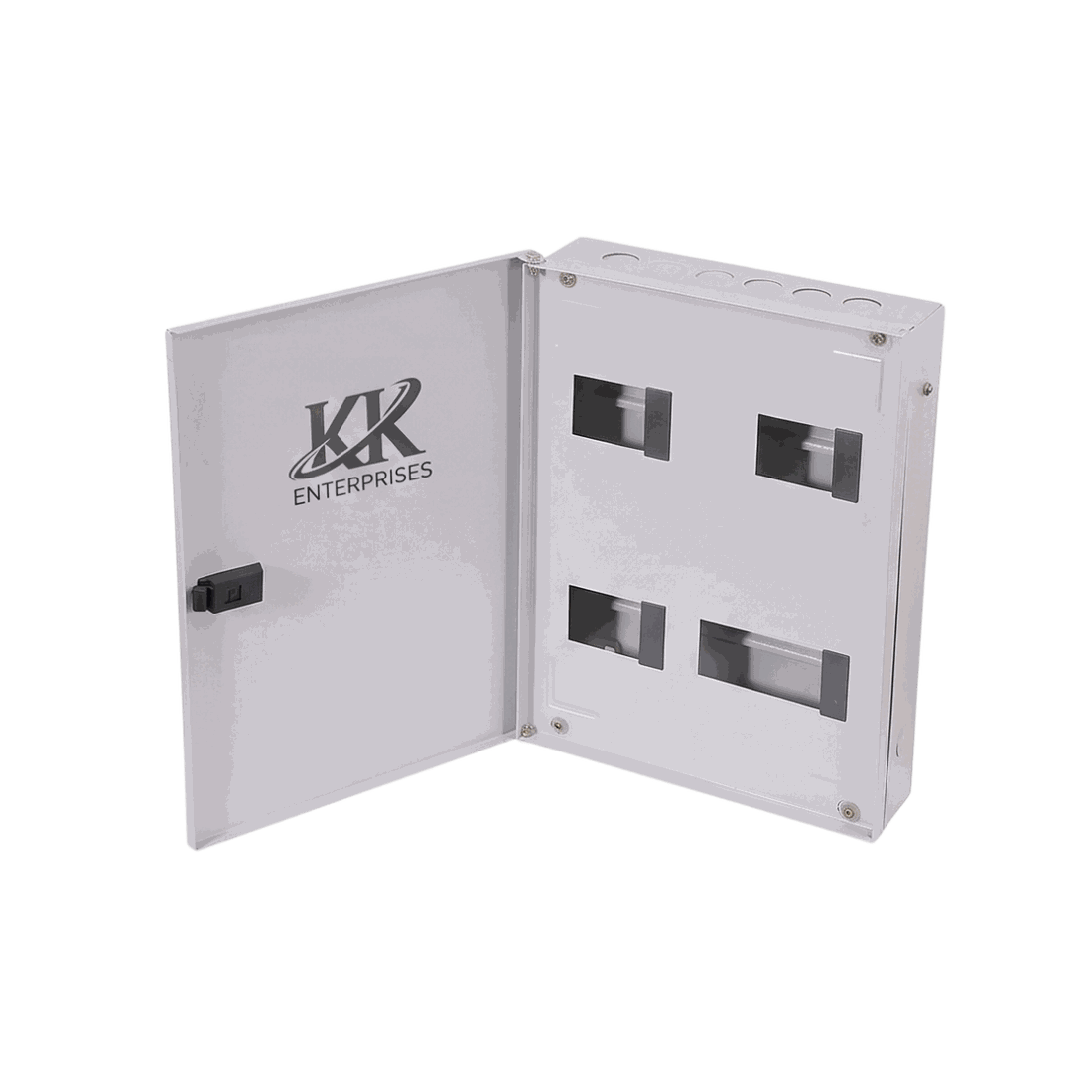 Metal MCB distribution box, 4-way, with hinged door